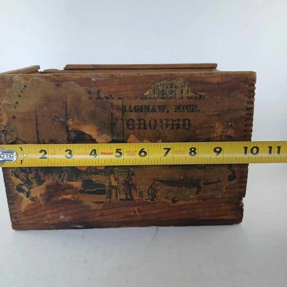 Vintage Tongue And Grove Wood Storage File Box Cottagecore Decor